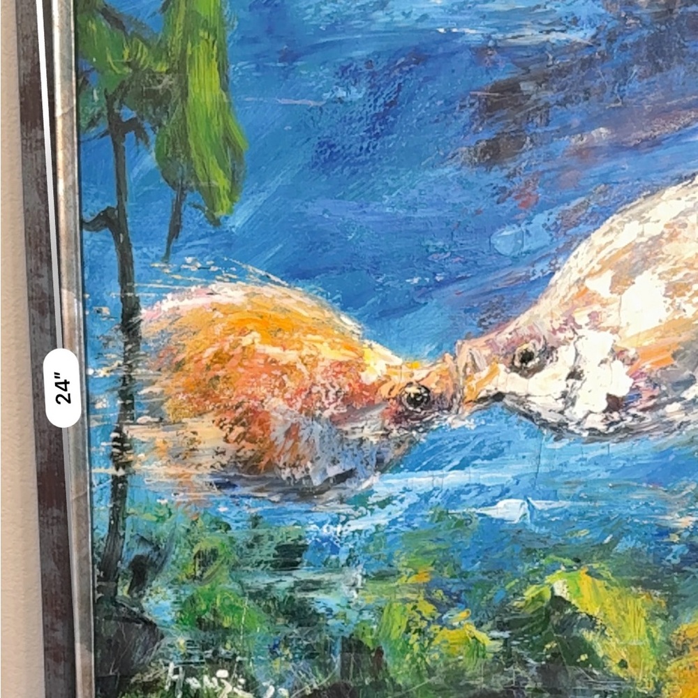 🆕 “Koi Serenity” Orig Oil Painting on Canvas Signed by Artist 🧑‍🎨 Harmony - Picture 6 of 16